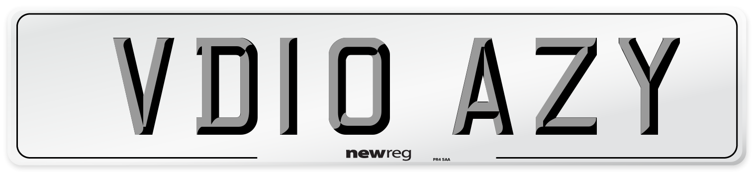 VD10 AZY Number Plate from New Reg
